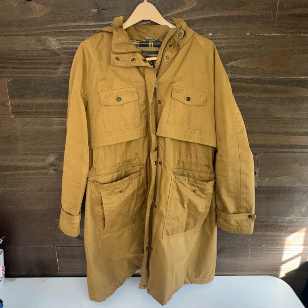 Pendleton women Jacket/ Coat long hoody size XL/ TG khaki long vintage
